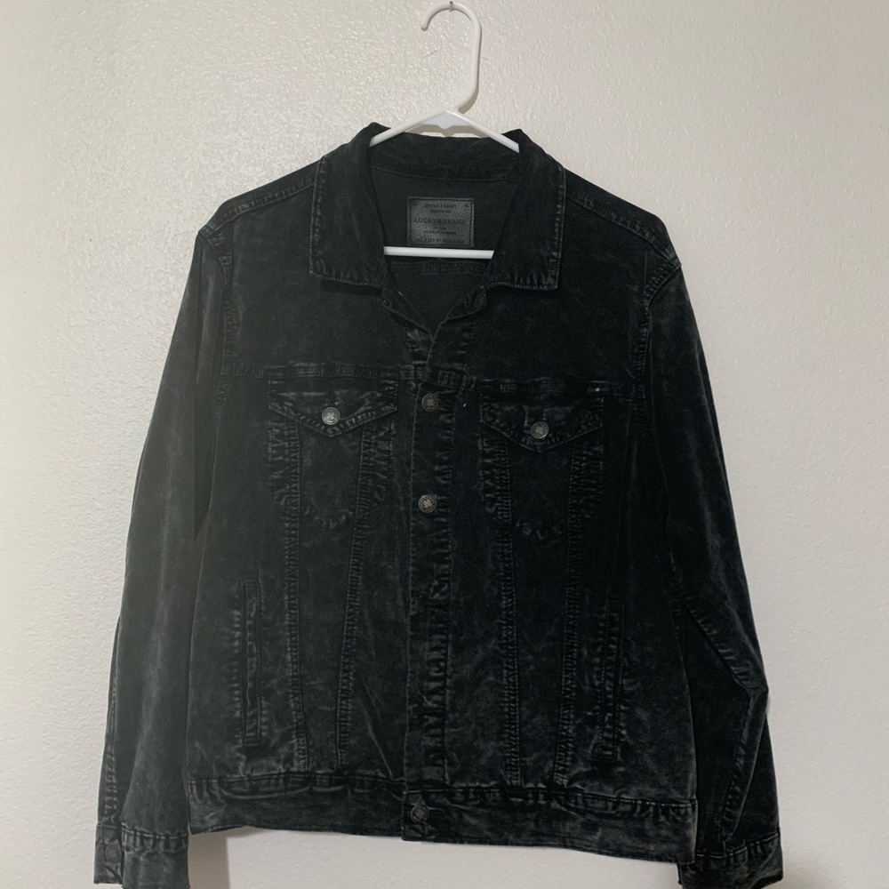 Lucky Brand Black Crushed Cotton Jacket